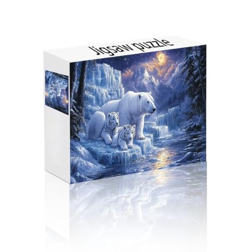 Puzzle Erwachsene 1000 Teile Eisbär, Berg Puzzle Lernspiel Herausforderung Schwierigkeit, Vielfältig und Bunt Puzzlespiele, Freizeitaktivität Lustige Geschenke Wohndeko für Erwachsene ab 14 Jahren G-3 von Linncen