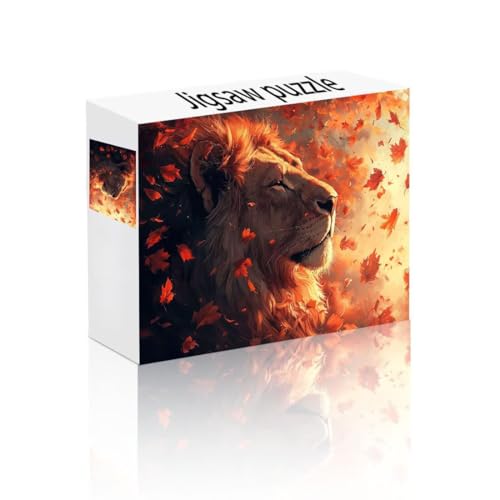 Puzzle Erwachsene 1000 Teile Herbst, Löwe Puzzle Lernspiel Herausforderung Schwierigkeit, Vielfältig und Bunt Puzzlespiele, Freizeitaktivität Lustige Geschenke Wohndeko für Erwachsene ab 14 Jahren P-8 von Linncen