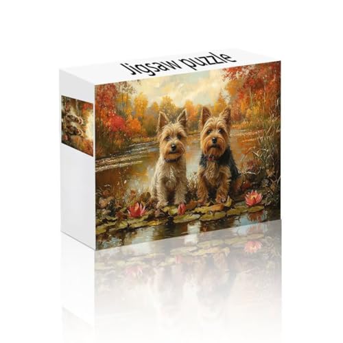 Puzzle Erwachsene 1000 Teile Hund, Landschaft Puzzle Lernspiel Herausforderung Schwierigkeit, Vielfältig Bunt Puzzlespiele, Freizeitaktivität Lustige Geschenke Wohndeko für Erwachsene ab 14 Jahren P-5 von Linncen