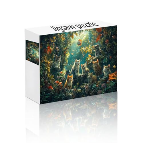 Puzzle Erwachsene 1000 Teile Katze, Anlage Puzzle Lernspiel Herausforderung Schwierigkeit, Vielfältig Bunt Puzzlespiele, Freizeitaktivität Lustige Geschenke Wohndeko für Erwachsene ab 14 Jahren T-8 von Linncen