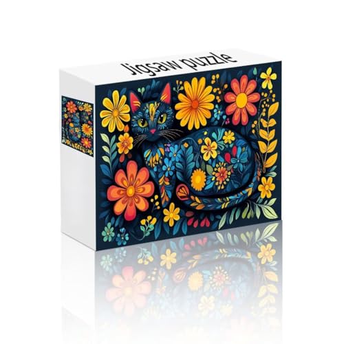 Puzzle Erwachsene 1000 Teile Katze, Blume Puzzle Lernspiel Herausforderung Schwierigkeit, Vielfältig und Bunt Puzzlespiele, Freizeitaktivität Lustige Geschenke Wohndeko für Erwachsene ab 14 Jahren Y-1 von Linncen