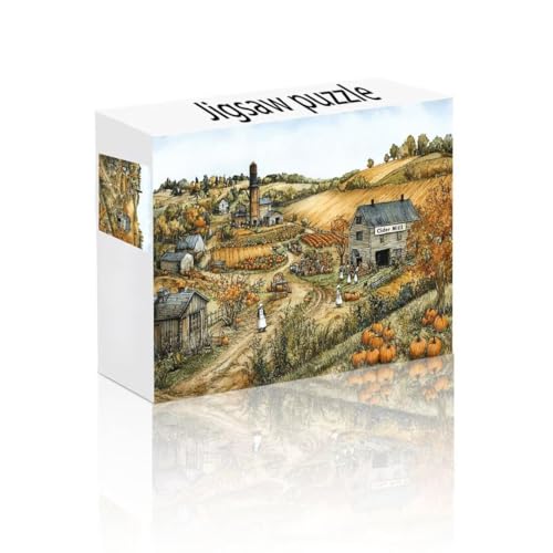 Puzzle Erwachsene 1000 Teile Ländlich, Kürbis Puzzle Lernspiel Herausforderung Schwierigkeit, Vielfältig Bunt Puzzlespiele, Freizeitaktivität Lustige Geschenke Wohndeko für Erwachsene ab 14 Jahren B-7 von Linncen