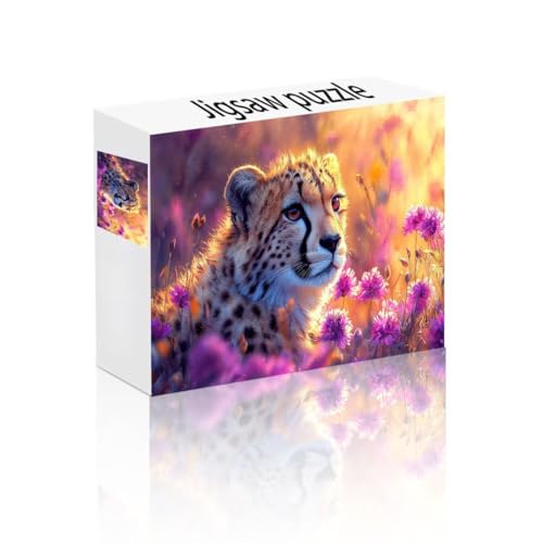 Puzzle Erwachsene 1000 Teile Leopard, Blume Puzzle Lernspiel Herausforderung Schwierigkeit, Vielfältig Bunt Puzzlespiele, Freizeitaktivität Lustige Geschenke Wohndeko für Erwachsene ab 14 Jahren X-8 von Linncen