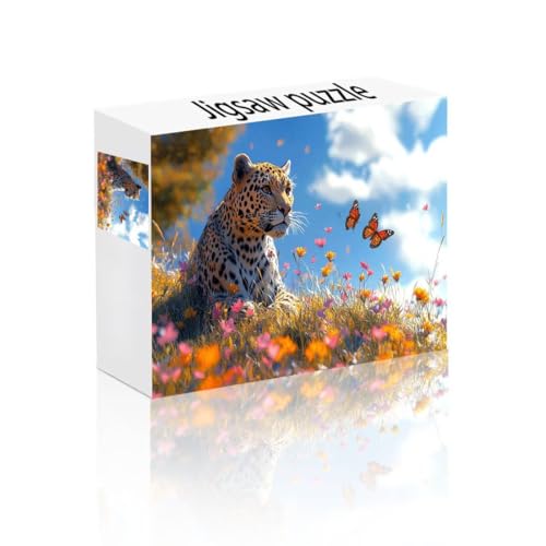 Puzzle Erwachsene 1000 Teile Leopard, Wolke Puzzle Lernspiel Herausforderung Schwierigkeit, Vielfältig Bunt Puzzlespiele, Freizeitaktivität Lustige Geschenke Wohndeko für Erwachsene ab 14 Jahren F-9 von Linncen