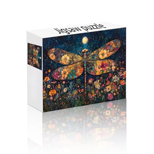 Puzzle Erwachsene 1000 Teile Libelle, Blume Puzzle Lernspiel Herausforderung Schwierigkeit, Vielfältig Bunt Puzzlespiele, Freizeitaktivität Lustige Geschenke Wohndeko für Erwachsene ab 14 Jahren B-3 von Linncen