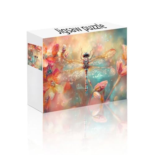 Puzzle Erwachsene 1000 Teile Libelle, Tier Puzzle Lernspiel Herausforderung Schwierigkeit, Vielfältig Bunt Puzzlespiele, Freizeitaktivität Lustige Geschenke Wohndeko für Erwachsene ab 14 Jahren A-3 von Linncen
