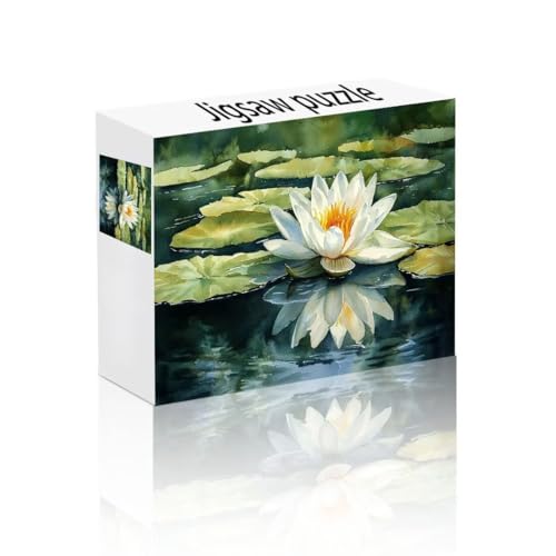 Puzzle Erwachsene 1000 Teile Lotus, See Puzzle Lernspiel Herausforderung Schwierigkeit, Vielfältig und Bunt Puzzlespiele, Freizeitaktivität Lustige Geschenke Wohndeko für Erwachsene ab 14 Jahren B-4 von Linncen