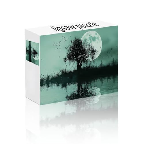 Puzzle Erwachsene 1000 Teile Mond, Baum Puzzle Lernspiel Herausforderung Schwierigkeit, Vielfältig und Bunt Puzzlespiele, Freizeitaktivität Lustige Geschenke Wohndeko für Erwachsene ab 14 Jahren W-3 von Linncen
