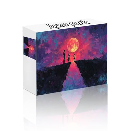 Puzzle Erwachsene 1000 Teile Mond, Partner Puzzle Lernspiel Herausforderung Schwierigkeit, Vielfältig Bunt Puzzlespiele, Freizeitaktivität Lustige Geschenke Wohndeko für Erwachsene ab 14 Jahren H-9 von Linncen