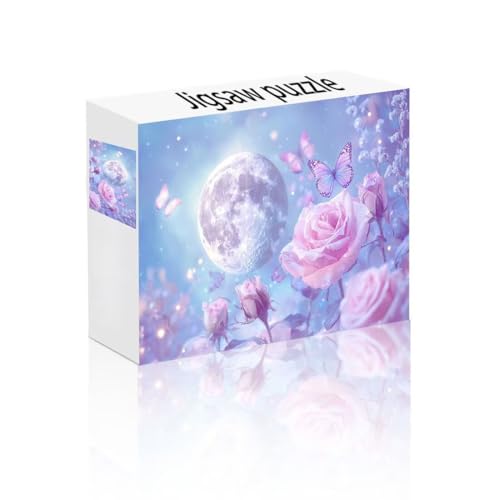 Puzzle Erwachsene 1000 Teile Mond, Rose Puzzle Lernspiel Herausforderung Schwierigkeit, Vielfältig und Bunt Puzzlespiele, Freizeitaktivität Lustige Geschenke Wohndeko für Erwachsene ab 14 Jahren Y-3 von Linncen