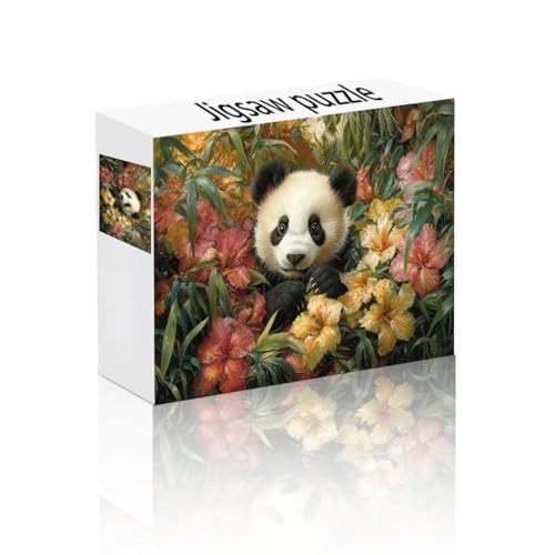 Puzzle Erwachsene 1000 Teile Panda, Blume Puzzle Lernspiel Herausforderung Schwierigkeit, Vielfältig und Bunt Puzzlespiele, Freizeitaktivität Lustige Geschenke Wohndeko für Erwachsene ab 14 Jahren U-6 von Linncen