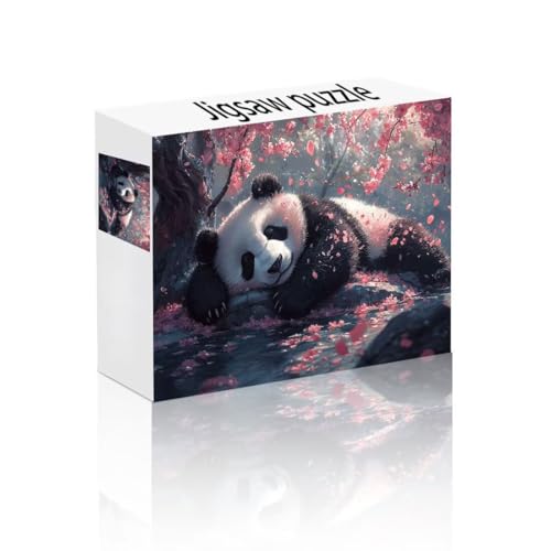 Puzzle Erwachsene 1000 Teile Panda, Kirschblüten Puzzle Lernspiel Herausforderung Schwierigkeit, Vielfältig Puzzlespiele, Freizeitaktivität Lustige Geschenke Wohndeko für Erwachsene ab 14 Jahren C-5 von Linncen