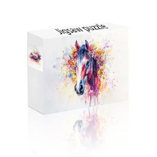 Puzzle Erwachsene 1000 Teile Pferd, Bunt Puzzle Lernspiel Herausforderung Schwierigkeit, Vielfältig und Bunt Puzzlespiele, Freizeitaktivität Lustige Geschenke Wohndeko für Erwachsene ab 14 Jahren N-4 von Linncen