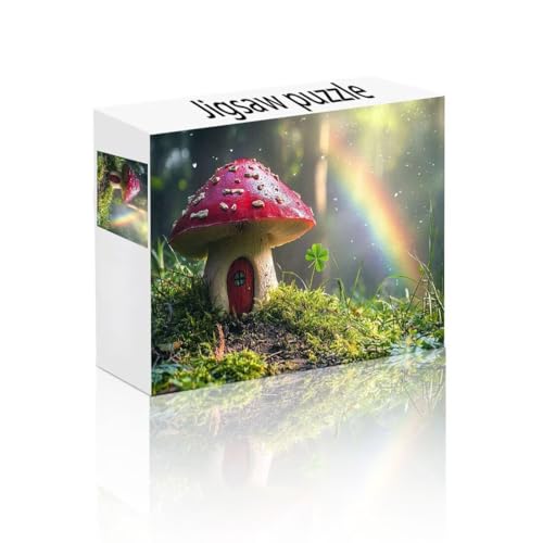 Puzzle Erwachsene 1000 Teile Pilz, Regenbogen Puzzle Lernspiel Herausforderung Schwierigkeit, Vielfältig Bunt Puzzlespiele, Freizeitaktivität Lustige Geschenke Wohndeko für Erwachsene ab 14 Jahren A-6 von Linncen