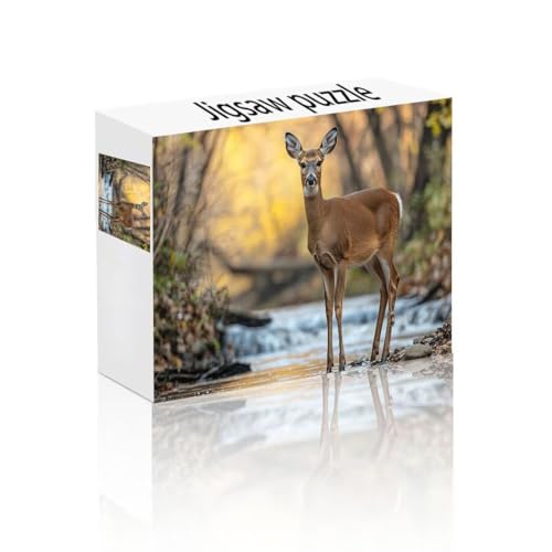 Puzzle Erwachsene 1000 Teile REH, Wald Puzzle Lernspiel Herausforderung Schwierigkeit, Vielfältig und Bunt Puzzlespiele, Freizeitaktivität Lustige Geschenke Wohndeko für Erwachsene ab 14 Jahren P-8 von Linncen