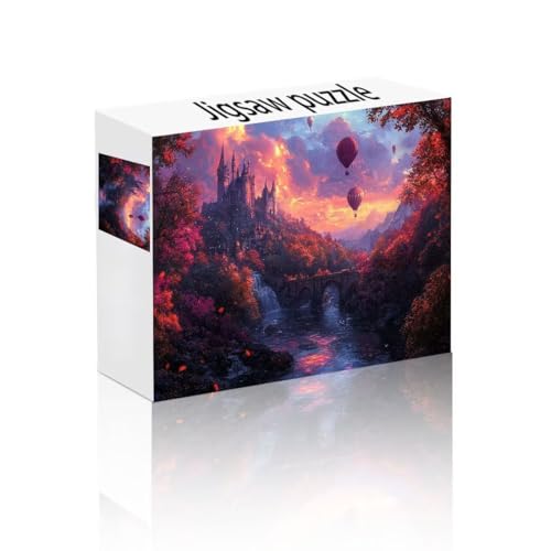 Puzzle Erwachsene 1000 Teile Schloss, Heißluftballon Puzzle Lernspiel Herausforderung Schwierigkeit, Vielfältig Bunt Puzzlespiele, Freizeitaktivität Lustige Geschenke für Erwachsene ab 14 Jahren G-5 von Linncen