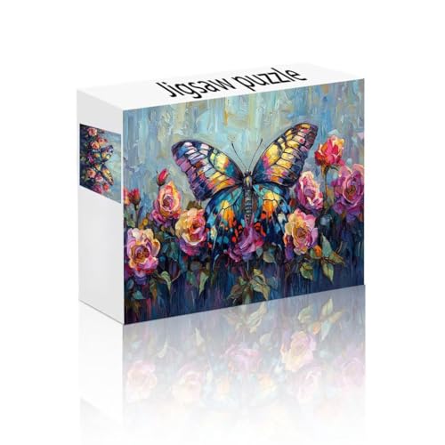 Puzzle Erwachsene 1000 Teile Schmetterling, Blume Puzzle Lernspiel Herausforderung Schwierigkeit, Vielfältig Puzzlespiele, Freizeitaktivität Lustige Geschenke Wohndeko für Erwachsene ab 14 Jahren V-6 von Linncen
