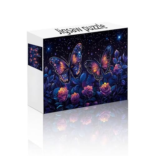 Puzzle Erwachsene 1000 Teile Schmetterling, Sternenhimmel Puzzle Lernspiel Herausforderung Schwierigkeit, Vielfältig Puzzlespiele, Freizeitaktivität Lustige Geschenke für Erwachsene ab 14 Jahren X-6 von Linncen