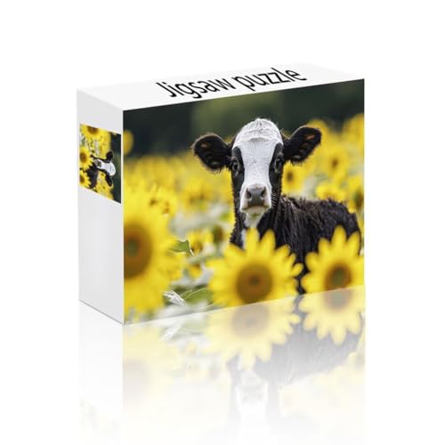 Puzzle Erwachsene 1000 Teile Sonnenblume, Ochse Puzzle Lernspiel Herausforderung Schwierigkeit, Vielfältig Puzzlespiele, Freizeitaktivität Lustige Geschenke Wohndeko für Erwachsene ab 14 Jahren A-3 von Linncen
