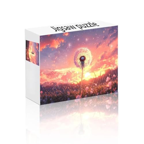 Puzzle Erwachsene 1000 Teile Sonnenuntergang, Löwenzahn Puzzle Lernspiel Herausforderung Schwierigkeit, Vielfältig Puzzlespiele, Freizeitaktivität Lustige Geschenke für Erwachsene ab 14 Jahren N-6 von Linncen