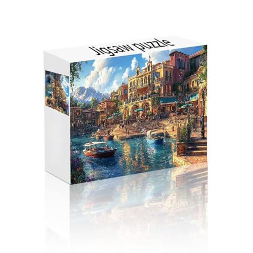 Puzzle Erwachsene 1000 Teile Stadt, Boot Puzzle Lernspiel Herausforderung Schwierigkeit, Vielfältig und Bunt Puzzlespiele, Freizeitaktivität Lustige Geschenke Wohndeko für Erwachsene ab 14 Jahren Y-6 von Linncen