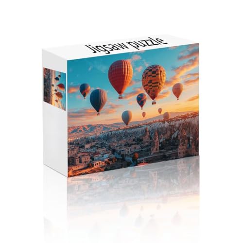 Puzzle Erwachsene 1000 Teile Stadt, Heißluftballon Puzzle Lernspiel Herausforderung Schwierigkeit, Vielfältig Puzzlespiele, Freizeitaktivität Lustige Geschenke Wohndeko für Erwachsene ab 14 Jahren E-1 von Linncen