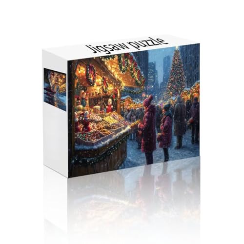Puzzle Erwachsene 1000 Teile Stadt, Weihnachten Puzzle Lernspiel Herausforderung Schwierigkeit, Vielfältig Puzzlespiele, Freizeitaktivität Lustige Geschenke Wohndeko für Erwachsene ab 14 Jahren N-6 von Linncen