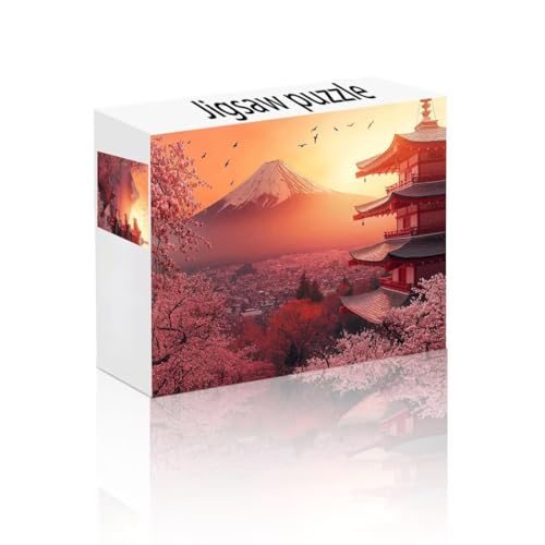 Puzzle Erwachsene 1000 Teile Vulkan Fuji, Landschaft Puzzle Lernspiel Herausforderung Schwierigkeit, Vielfältig Bunt Puzzlespiele, Freizeitaktivität Lustige Geschenke für Erwachsene ab 14 Jahren E-4 von Linncen
