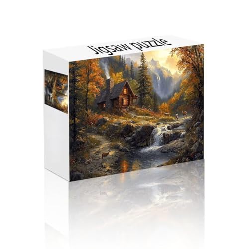 Puzzle Erwachsene 1000 Teile Wald, Haus Puzzle Lernspiel Herausforderung Schwierigkeit, Vielfältig und Bunt Puzzlespiele, Freizeitaktivität Lustige Geschenke Wohndeko für Erwachsene ab 14 Jahren J-8 von Linncen