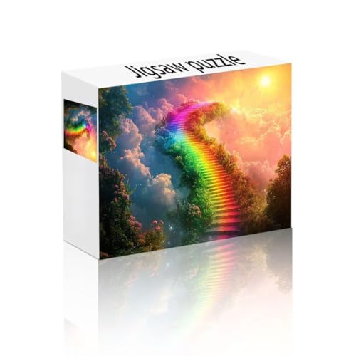 Puzzle Erwachsene 1000 Teile Wolke, Regenbogen Puzzle Lernspiel Herausforderung Schwierigkeit, Vielfältig Puzzlespiele, Freizeitaktivität Lustige Geschenke Wohndeko für Erwachsene ab 14 Jahren G-1 von Linncen
