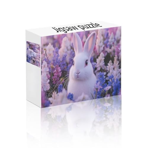 Puzzle Erwachsene 140 Teile Kaninchen, Lavendel Puzzle Lernspiel Herausforderung Schwierigkeit, Vielfältig Puzzlespiele, Freizeitaktivität Lustige Geschenke Wohndeko für Erwachsene ab 14 Jahren Y-5 von Linncen