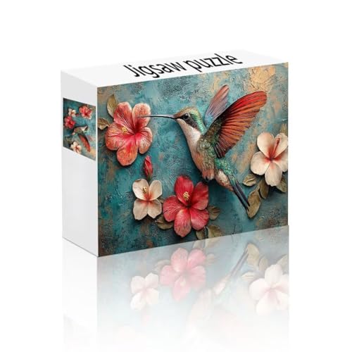 Puzzle Erwachsene 140 Teile Kolibri, Blume Puzzle Lernspiel Herausforderung Schwierigkeit, Vielfältig Bunt Puzzlespiele, Freizeitaktivität Lustige Geschenke Wohndeko für Erwachsene ab 14 Jahren H-5 von Linncen