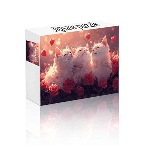 Puzzle Erwachsene 140 Teile Liebe, Katze Puzzle Lernspiel Herausforderung Schwierigkeit, Vielfältig und Bunt Puzzlespiele, Freizeitaktivität Lustige Geschenke Wohndeko für Erwachsene ab 14 Jahren S-7 von Linncen