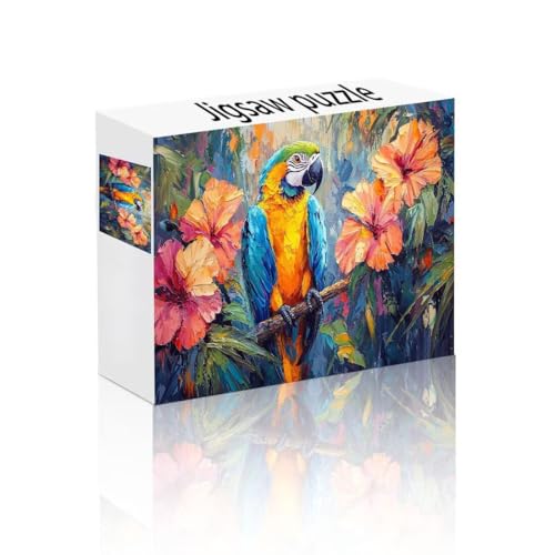 Puzzle Erwachsene 140 Teile Papagei, Blume Puzzle Lernspiel Herausforderung Schwierigkeit, Vielfältig Bunt Puzzlespiele, Freizeitaktivität Lustige Geschenke Wohndeko für Erwachsene ab 14 Jahren R-2 von Linncen