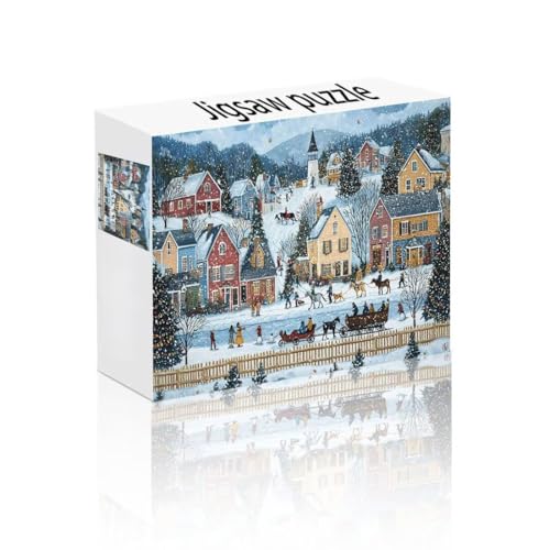 Puzzle Erwachsene 140 Teile Stadt, Winter Puzzle Lernspiel Herausforderung Schwierigkeit, Vielfältig und Bunt Puzzlespiele, Freizeitaktivität Lustige Geschenke Wohndeko für Erwachsene ab 14 Jahren K-3 von Linncen