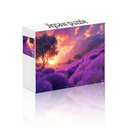 Puzzle Erwachsene 1500 Teile Baum, Lavendel Puzzle Lernspiel Herausforderung Schwierigkeit, Vielfältig Bunt Puzzlespiele, Freizeitaktivität Lustige Geschenke Wohndeko für Erwachsene ab 14 Jahren P-3 von Linncen