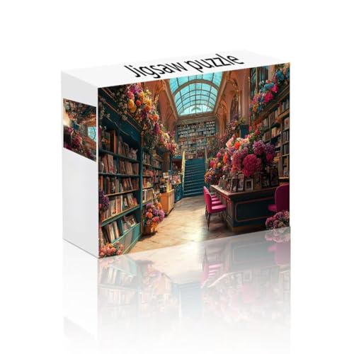 Puzzle Erwachsene 1500 Teile Blume, Bibliothek Puzzle Lernspiel Herausforderung Schwierigkeit, Vielfältig Puzzlespiele, Freizeitaktivität Lustige Geschenke Wohndeko für Erwachsene ab 14 Jahren C-7 von Linncen
