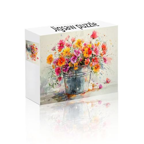 Puzzle Erwachsene 1500 Teile Blume, Eimer Puzzle Lernspiel Herausforderung Schwierigkeit, Vielfältig und Bunt Puzzlespiele, Freizeitaktivität Lustige Geschenke Wohndeko für Erwachsene ab 14 Jahren K-3 von Linncen