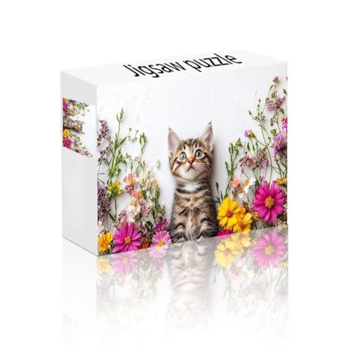 Puzzle Erwachsene 1500 Teile Blume, Katze Puzzle Lernspiel Herausforderung Schwierigkeit, Vielfältig und Bunt Puzzlespiele, Freizeitaktivität Lustige Geschenke Wohndeko für Erwachsene ab 14 Jahren V-6 von Linncen