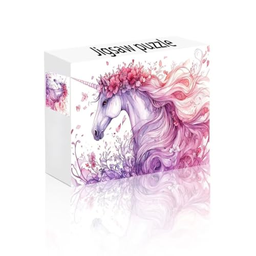 Puzzle Erwachsene 1500 Teile Einhorn, Blume Puzzle Lernspiel Herausforderung Schwierigkeit, Vielfältig Bunt Puzzlespiele, Freizeitaktivität Lustige Geschenke Wohndeko für Erwachsene ab 14 Jahren P-3 von Linncen