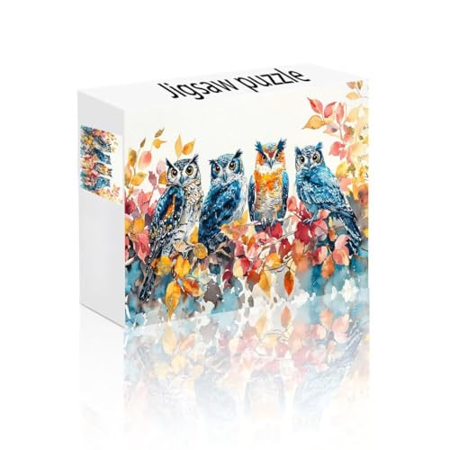 Puzzle Erwachsene 1500 Teile Eule, Blätter Puzzle Lernspiel Herausforderung Schwierigkeit, Vielfältig Bunt Puzzlespiele, Freizeitaktivität Lustige Geschenke Wohndeko für Erwachsene ab 14 Jahren E-7 von Linncen
