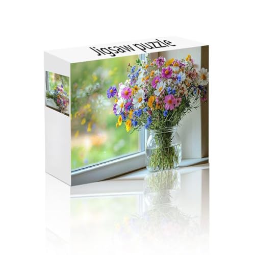 Puzzle Erwachsene 1500 Teile Fenster, Gänseblümchen Puzzle Lernspiel Herausforderung Schwierigkeit, Vielfältig Bunt Puzzlespiele, Freizeitaktivität Lustige Geschenke für Erwachsene ab 14 Jahren P-2 von Linncen
