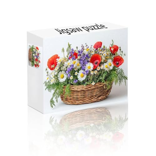 Puzzle Erwachsene 1500 Teile Gänseblümchen, Blumenkorb Puzzle Lernspiel Herausforderung Schwierigkeit, Vielfältig Bunt Puzzlespiele, Freizeitaktivität Lustige Geschenke für Erwachsene ab 14 Jahren L-3 von Linncen