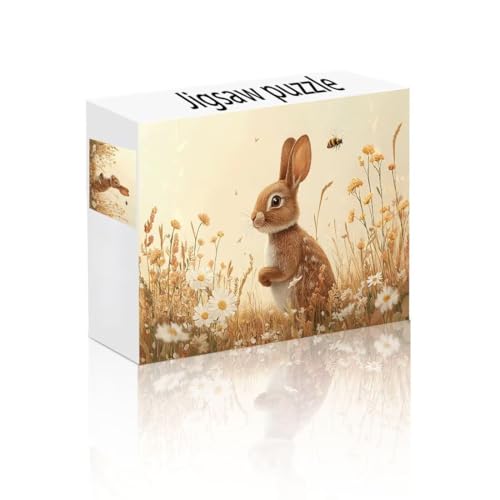 Puzzle Erwachsene 1500 Teile Gänseblümchen, Kaninchen Puzzle Lernspiel Herausforderung Schwierigkeit, Vielfältig Bunt Puzzlespiele, Freizeitaktivität Lustige Geschenke für Erwachsene ab 14 Jahren F-1 von Linncen