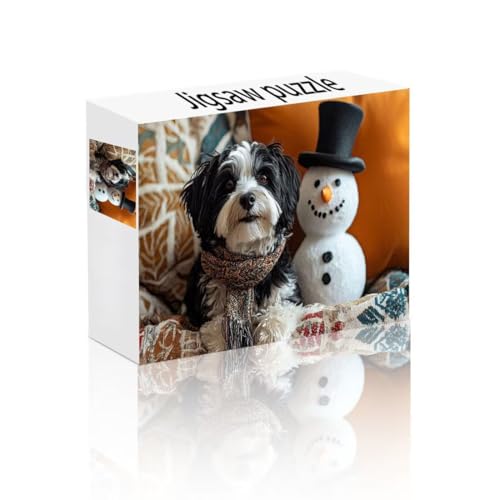 Puzzle Erwachsene 1500 Teile Hund, Schneemann Puzzle Lernspiel Herausforderung Schwierigkeit, Vielfältig Bunt Puzzlespiele, Freizeitaktivität Lustige Geschenke Wohndeko für Erwachsene ab 14 Jahren C-5 von Linncen