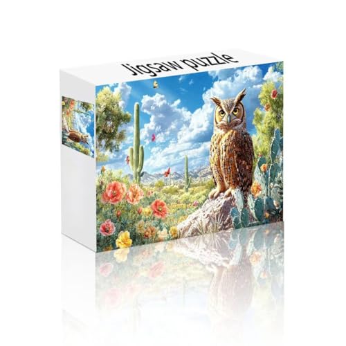 Puzzle Erwachsene 1500 Teile Kaktus, Eule Puzzle Lernspiel Herausforderung Schwierigkeit, Vielfältig und Bunt Puzzlespiele, Freizeitaktivität Lustige Geschenke Wohndeko für Erwachsene ab 14 Jahren F-6 von Linncen