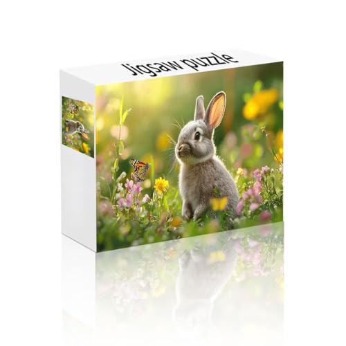 Puzzle Erwachsene 1500 Teile Kaninchen, Tier Puzzle Lernspiel Herausforderung Schwierigkeit, Vielfältig Bunt Puzzlespiele, Freizeitaktivität Lustige Geschenke Wohndeko für Erwachsene ab 14 Jahren W-2 von Linncen