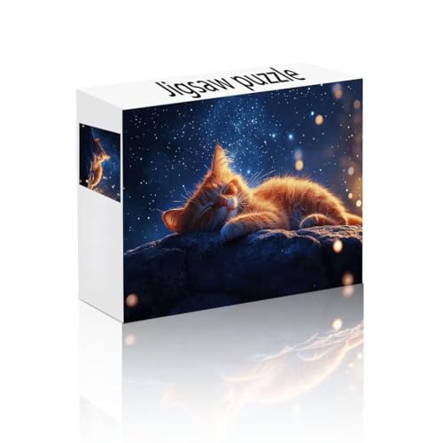 Puzzle Erwachsene 1500 Teile Katze, Sternenhimmel Puzzle Lernspiel Herausforderung Schwierigkeit, Vielfältig Puzzlespiele, Freizeitaktivität Lustige Geschenke Wohndeko für Erwachsene ab 14 Jahren R-1 von Linncen