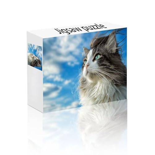 Puzzle Erwachsene 1500 Teile Katze, Wolke Puzzle Lernspiel Herausforderung Schwierigkeit, Vielfältig und Bunt Puzzlespiele, Freizeitaktivität Lustige Geschenke Wohndeko für Erwachsene ab 14 Jahren A-7 von Linncen