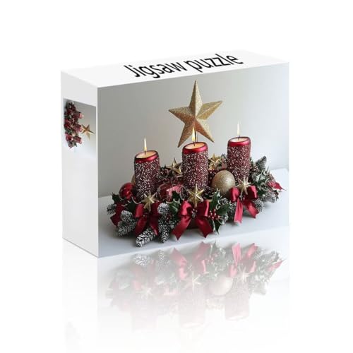 Puzzle Erwachsene 1500 Teile Kerze, Weihnachten Puzzle Lernspiel Herausforderung Schwierigkeit, Vielfältig Puzzlespiele, Freizeitaktivität Lustige Geschenke Wohndeko für Erwachsene ab 14 Jahren T-9 von Linncen
